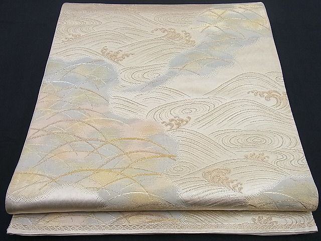 平和屋着物■六通柄袋帯 立波霞文 金糸 逸品 n-sx0801