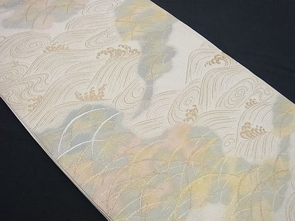 平和屋着物■六通柄袋帯 立波霞文 金糸 逸品 n-sx0801