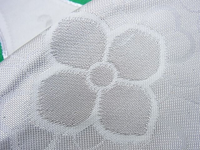 平和屋着物■西陣 六通柄袋帯 唐織 駒刺繍 立涌花文 銀糸 逸品 n-sx0803