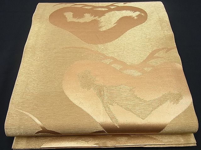 平和屋着物■全通柄袋帯 松 金糸 逸品 n-sx0818