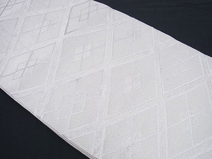 平和屋着物■六通柄袋帯 菱吉祥文 銀糸 逸品 n-sx0829
