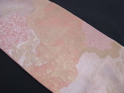 平和屋着物■六通柄袋帯 道長花唐草文 はく錦 金銀糸 逸品 n-sx0848