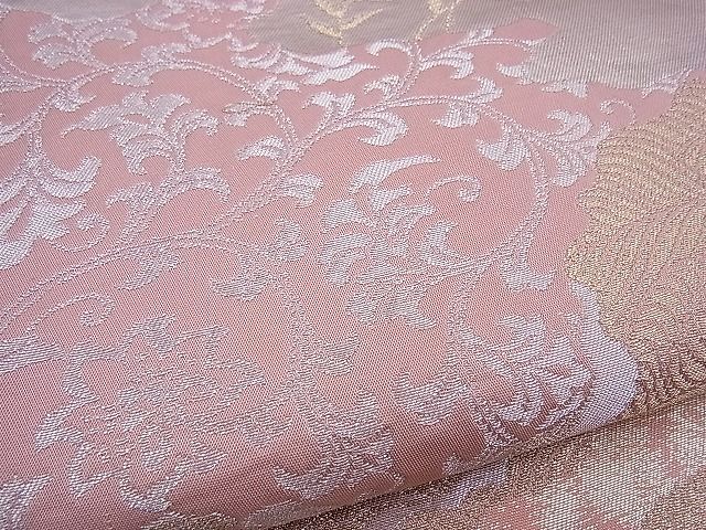 平和屋着物■六通柄袋帯 道長花唐草文 はく錦 金銀糸 逸品 n-sx0848