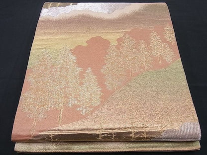 平和屋着物■六通柄袋帯 道長樹林文 金銀糸 逸品 n-sx0882