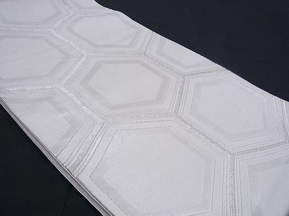 平和屋着物■六通柄袋帯 亀甲文 銀糸 逸品 n-sx0897
