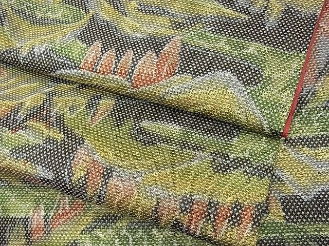 平和屋着物■上質なお召　エ霞遠山文　逸品　n-sx1097