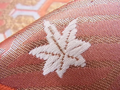 平和屋着物■六通柄袋帯 唐織 笠松舞蝶花文 金糸 逸品 n-sx1105