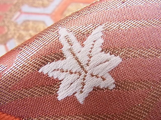 平和屋着物■六通柄袋帯 唐織 笠松舞蝶花文 金糸 逸品 n-sx1105