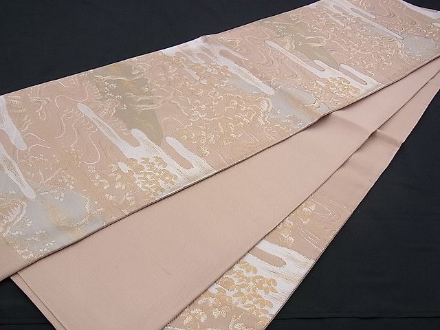 平和屋着物■六通柄袋帯 エ霞浜松文 金糸 n-sx1135