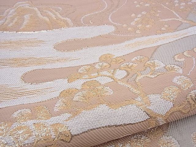 平和屋着物■六通柄袋帯 エ霞浜松文 金糸 n-sx1135