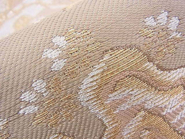 平和屋着物■六通柄袋帯 エ霞浜松文 金糸 n-sx1135