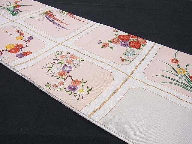 平和屋着物■六通柄袋帯 唐織 天井花文 金糸 逸品 n-sx1154