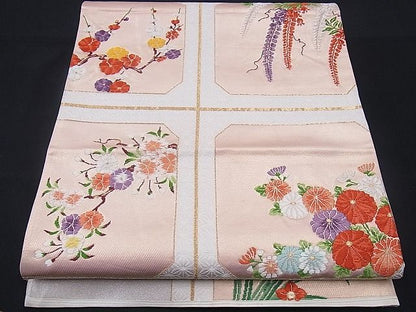 平和屋着物■六通柄袋帯 唐織 天井花文 金糸 逸品 n-sx1154