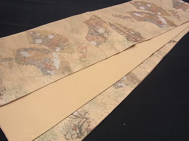 平和屋着物■佐賀錦 六通柄袋帯 琳派名画集 金糸 逸品 n-sx1164