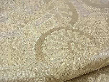 平和屋着物■六通柄袋帯 桃山絵巻文様 プラチナ箔 逸品 n-sx1207