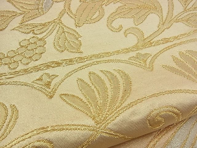 平和屋着物■六通柄袋帯 葡萄蔦の葉鳥文 金銀糸 逸品 n-sx1209