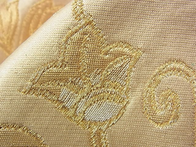 平和屋着物■六通柄袋帯 葡萄蔦の葉鳥文 金銀糸 逸品 n-sx1209