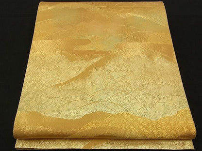 平和屋着物■六通柄袋帯 吉祥霞遠山文 金糸 逸品 n-sx1221