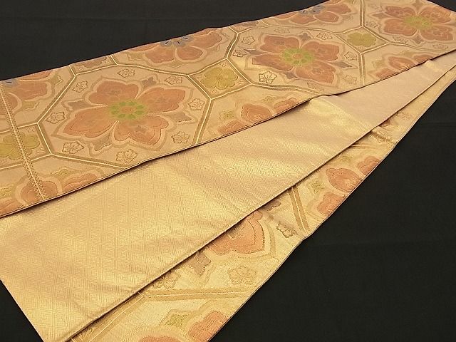 平和屋着物■佐賀錦 六通柄袋帯 蜀江花文 金糸 逸品 n-sx1224