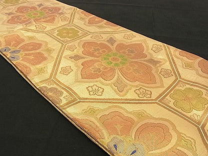 平和屋着物■佐賀錦 六通柄袋帯 蜀江花文 金糸 逸品 n-sx1224
