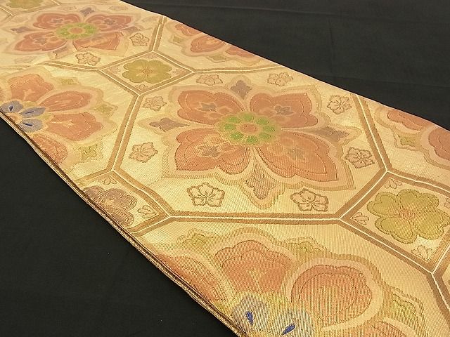 平和屋着物■佐賀錦 六通柄袋帯 蜀江花文 金糸 逸品 n-sx1224