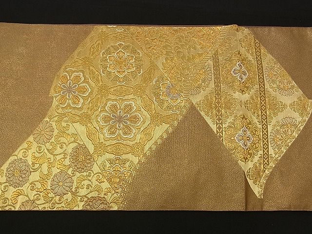 平和屋着物■六通柄袋帯 吉祥更紗花唐草文 金糸 逸品 n-sx1252