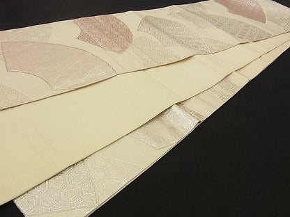 平和屋着物■六通柄袋帯 地紙重ね吉祥亀甲文 銀糸 逸品 n-sx1304