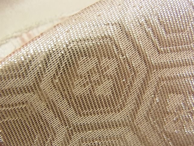 平和屋着物■六通柄袋帯 地紙重ね吉祥亀甲文 銀糸 逸品 n-sx1304