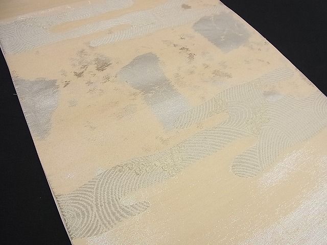 平和屋着物■六通柄袋帯 エ霞立波文 金銀糸 逸品 n-td0124