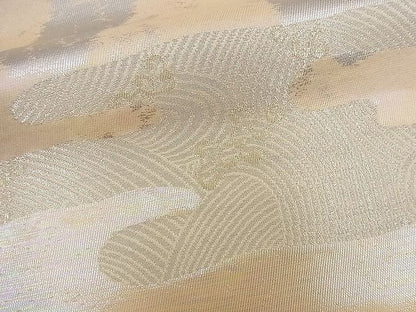 平和屋着物■六通柄袋帯 エ霞立波文 金銀糸 逸品 n-td0124