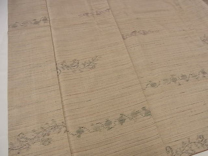 平和屋着物■上質な紬　横段花唐草文　逸品　n-td0366
