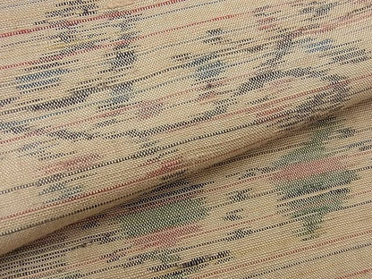 平和屋着物■上質な紬　横段花唐草文　逸品　n-td0366