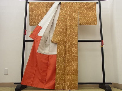 平和屋着物■上質な紬　毘沙門吉祥文　逸品　n-td0404
