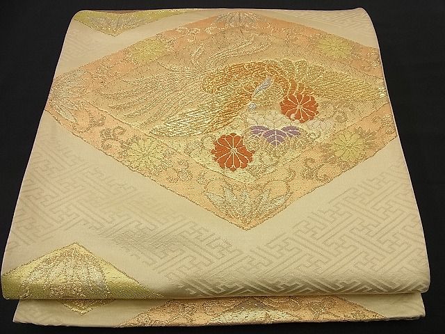 平和屋着物■六通柄京袋帯 唐織 鳳凰花菱唐草文 金糸 逸品 n-td0602