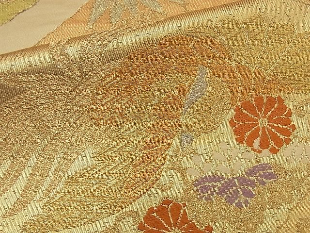 平和屋着物■六通柄京袋帯 唐織 鳳凰花菱唐草文 金糸 逸品 n-td0602