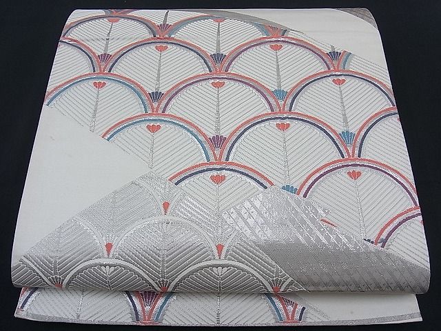 平和屋着物■六通柄袋帯 唐織 若松葉 九百錦織 プラチナ箔 逸品 n-th1237