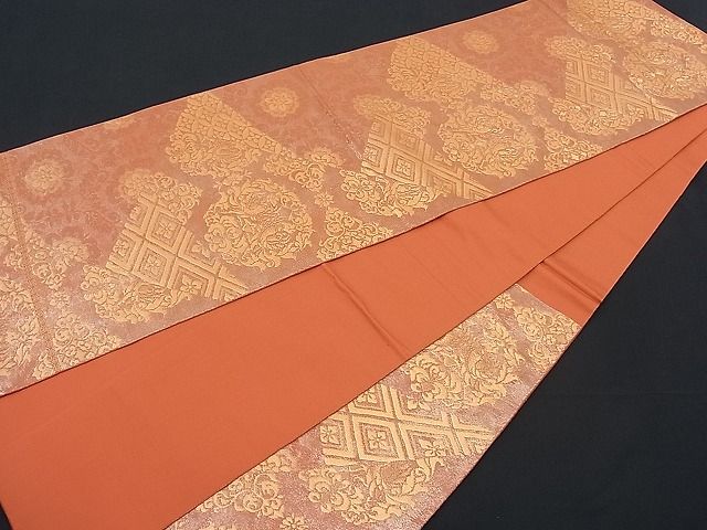 平和屋着物■六通柄袋帯 向かい鳳凰吉祥花文 金糸 逸品 n-th1257