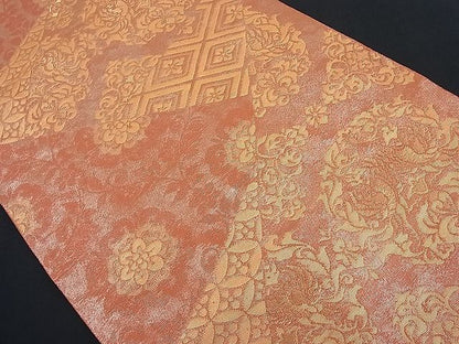 平和屋着物■六通柄袋帯 向かい鳳凰吉祥花文 金糸 逸品 n-th1257