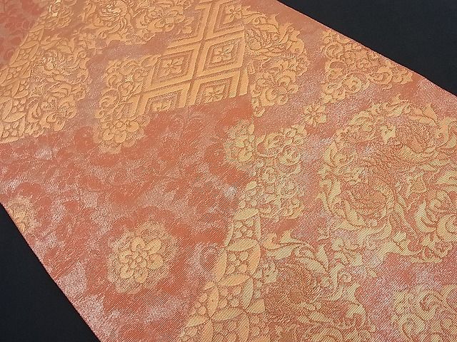 平和屋着物■六通柄袋帯 向かい鳳凰吉祥花文 金糸 逸品 n-th1257