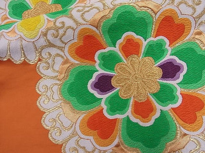 平和屋着物■六通柄袋帯 唐織 吉祥花菱文 金糸 逸品 n-th1268