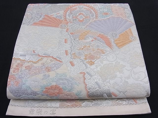 平和屋着物■六通柄袋帯 唐織 舞楽の宴 銀糸 逸品 n-th1553