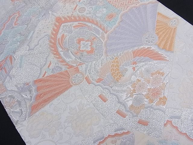 平和屋着物■六通柄袋帯 唐織 舞楽の宴 銀糸 逸品 n-th1553