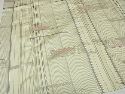 平和屋着物■上質なお召 幾何学文様 逸品 th1578