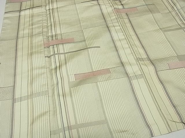 平和屋着物■上質なお召 幾何学文様 逸品 th1578
