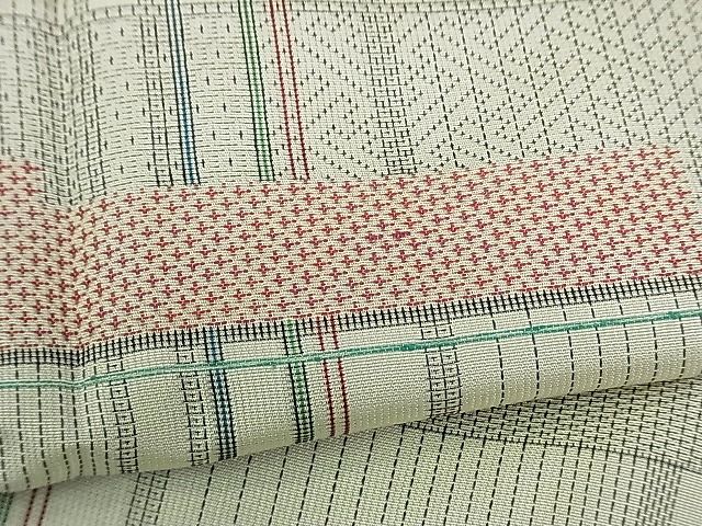 平和屋着物■上質なお召 幾何学文様 逸品 th1578