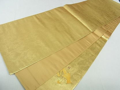 平和屋着物■太鼓柄袋帯 文字文 金糸 逸品 th2593