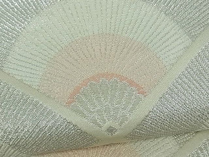 平和屋着物■六通柄袋帯 唐織 菱青海波 銀糸 逸品 th2627