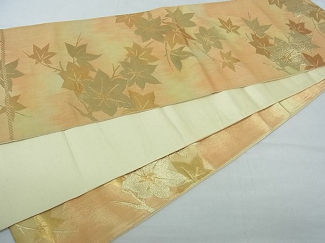 平和屋着物■六通柄袋帯 楓 金糸 逸品 th2637