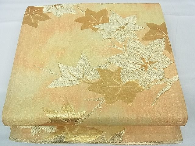 平和屋着物■六通柄袋帯 楓 金糸 逸品 th2637