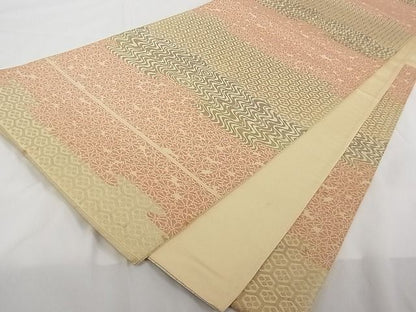 平和屋着物■六通柄袋帯 流水花文 正絹 逸品 A-tn2277